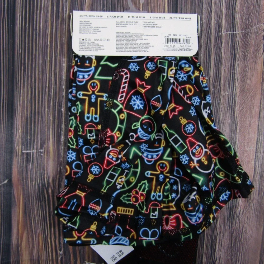 American Eagle NEW‎ NWT Mens Medium Boxer Briefs Holiday Retro Christmas Gift
